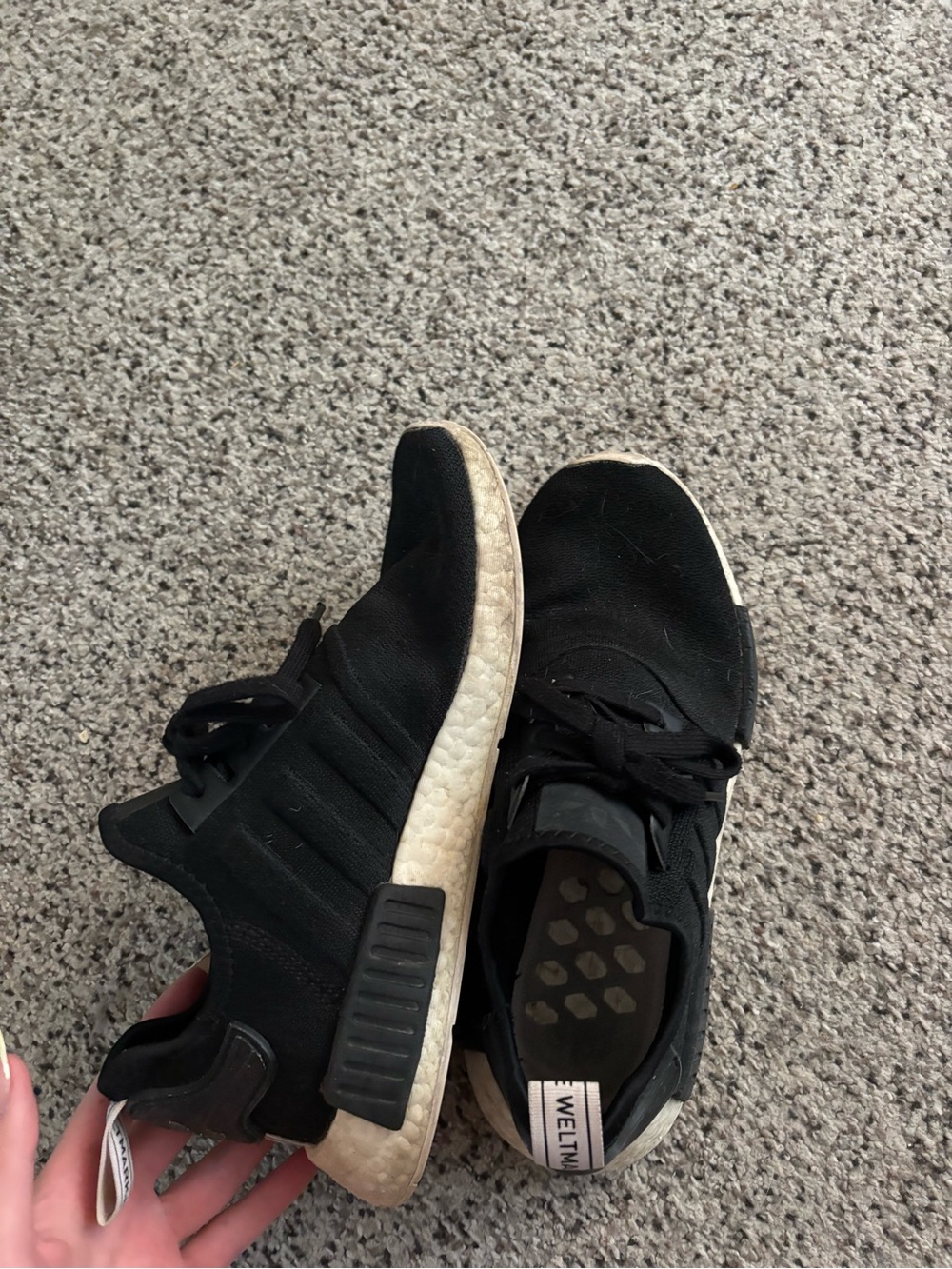 Adidas NMD Black Athletic Sneakers with White Boost-Style Midsole